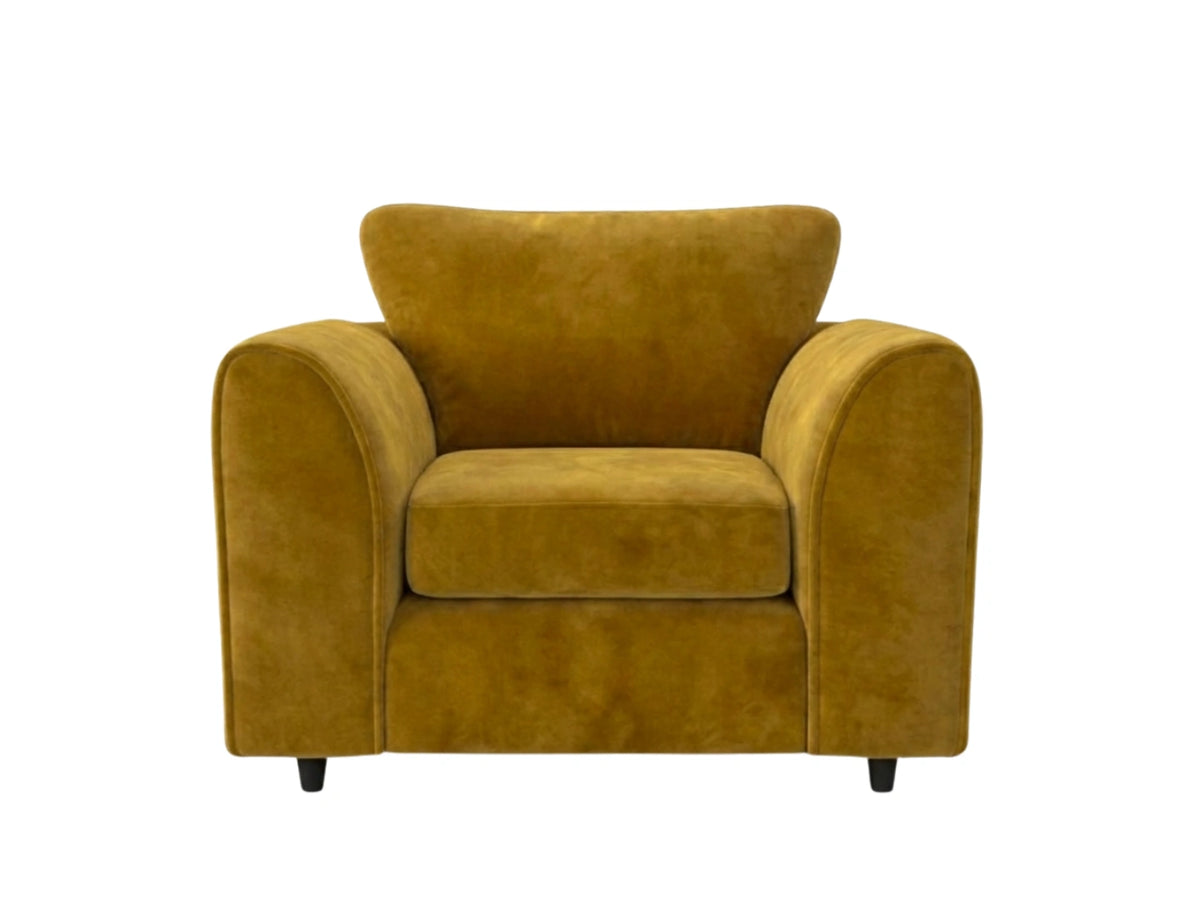Plush Fabric Scatter Back Sofa Set