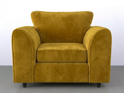 Plush Fabric Scatter Back Sofa Set