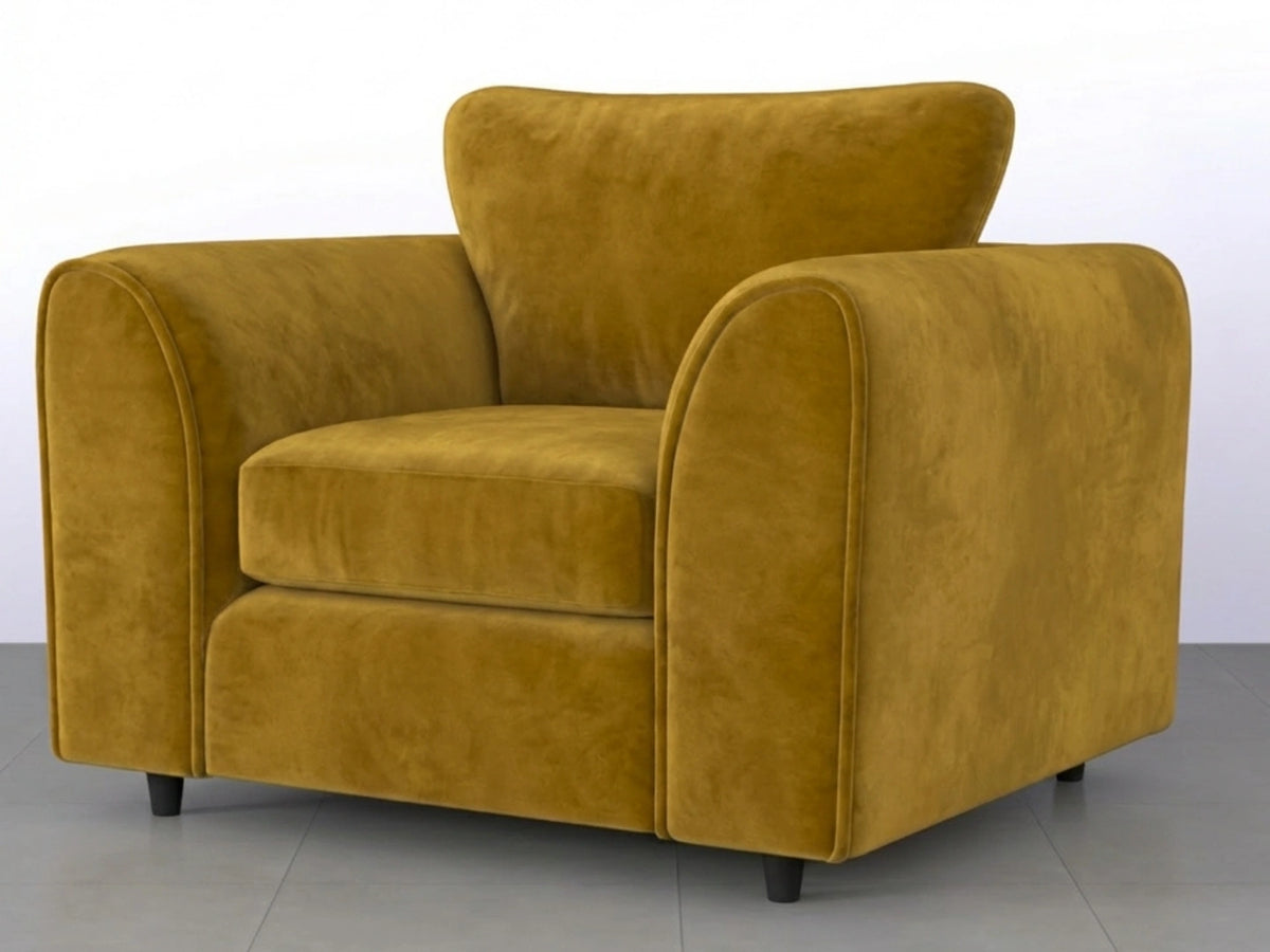 Plush Fabric Scatter Back Sofa Set