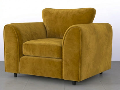 Plush Fabric Scatter Back Sofa Set