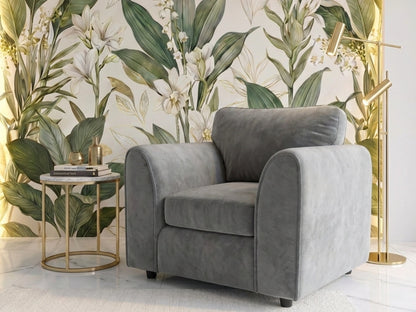 Plush Fabric Scatter Back Sofa Set