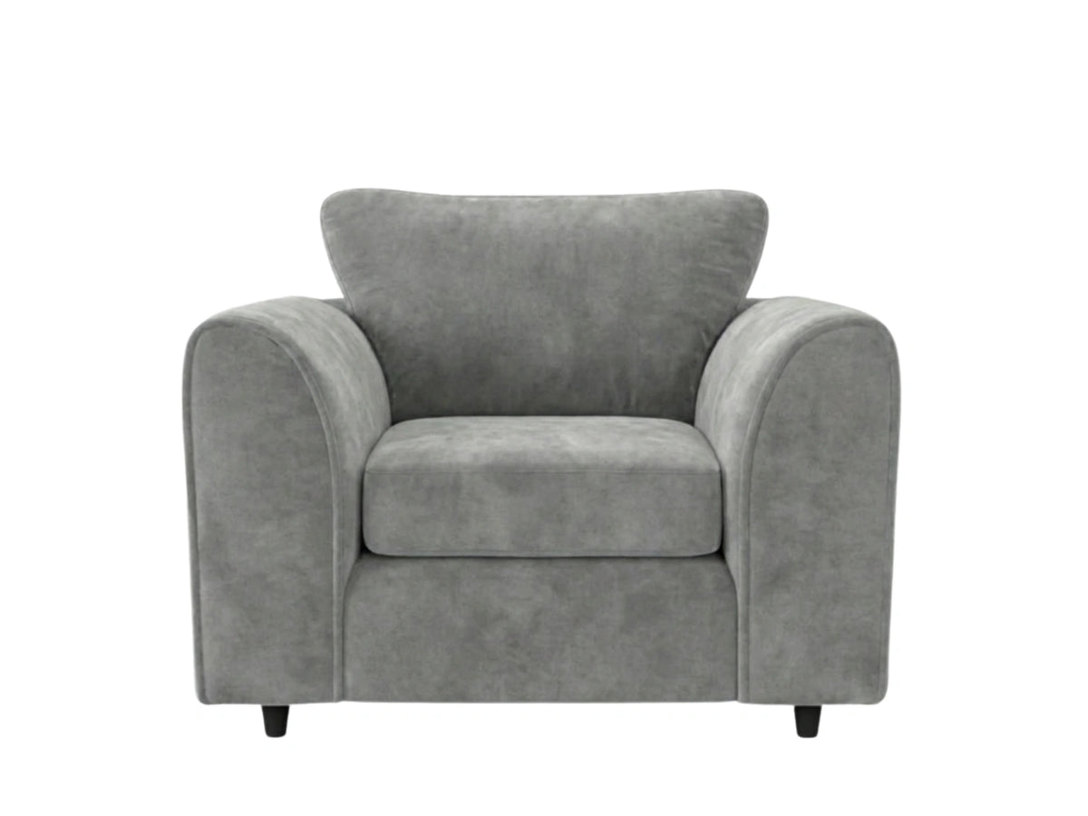 Plush Fabric Scatter Back Sofa Set