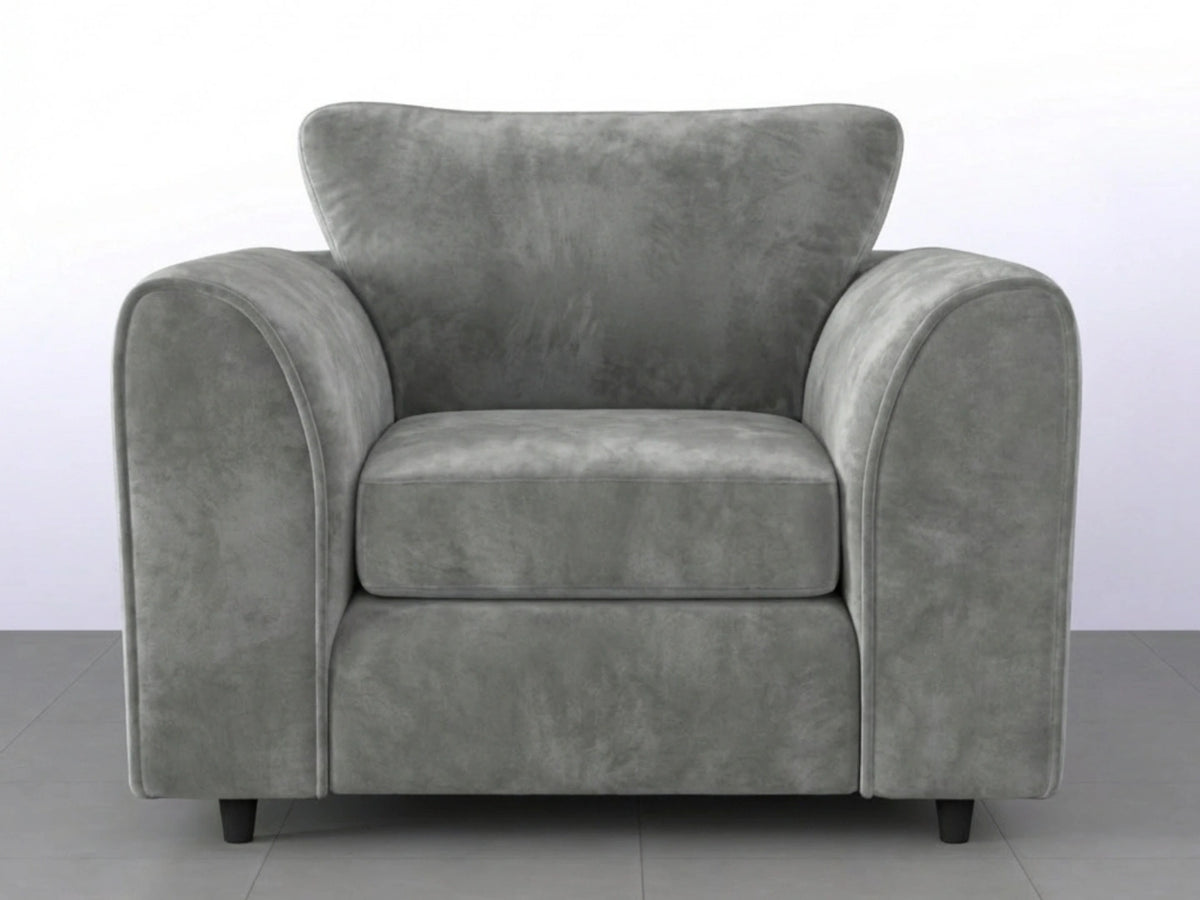 Plush Fabric Scatter Back Sofa Set