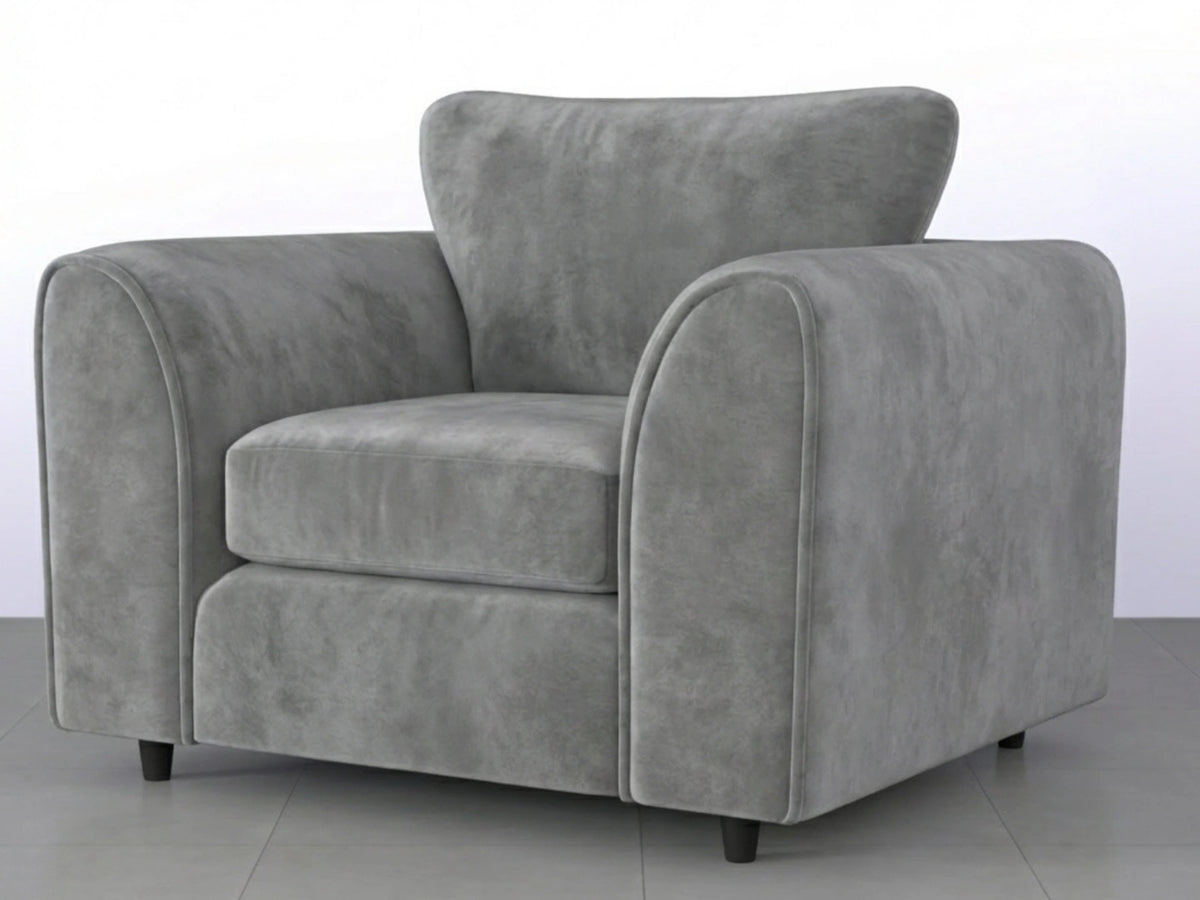 Plush Fabric Scatter Back Sofa Set