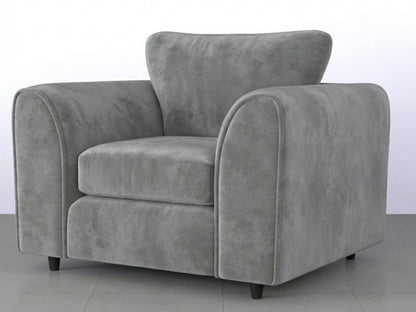 Plush Fabric Scatter Back Sofa Set