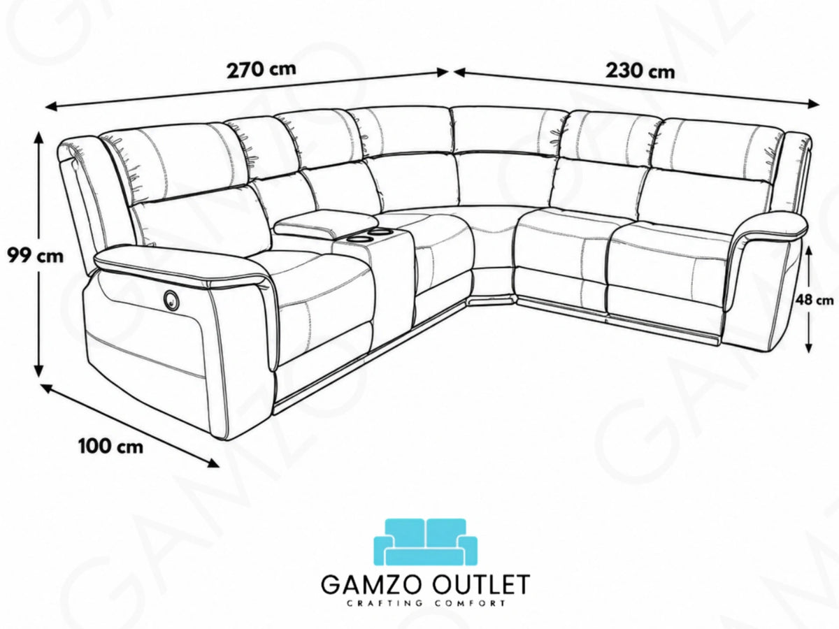 Model H Electric Recliner Corner Sofa