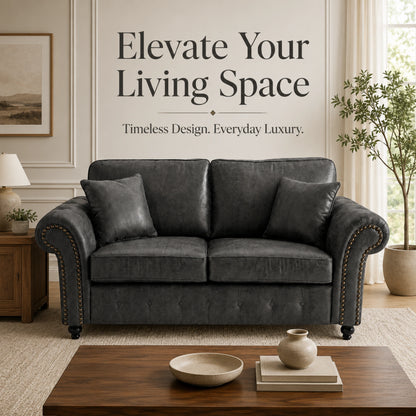 Oakland Full Back 2 Seater Leather Sofa