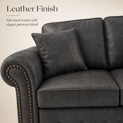 Oakland Full Back 2 Seater Leather Sofa