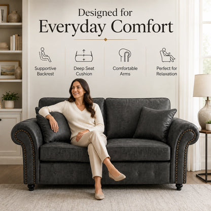 Oakland Full Back 2 Seater Leather Sofa