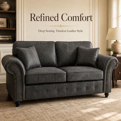 Oakland Full Back 2 Seater Leather Sofa
