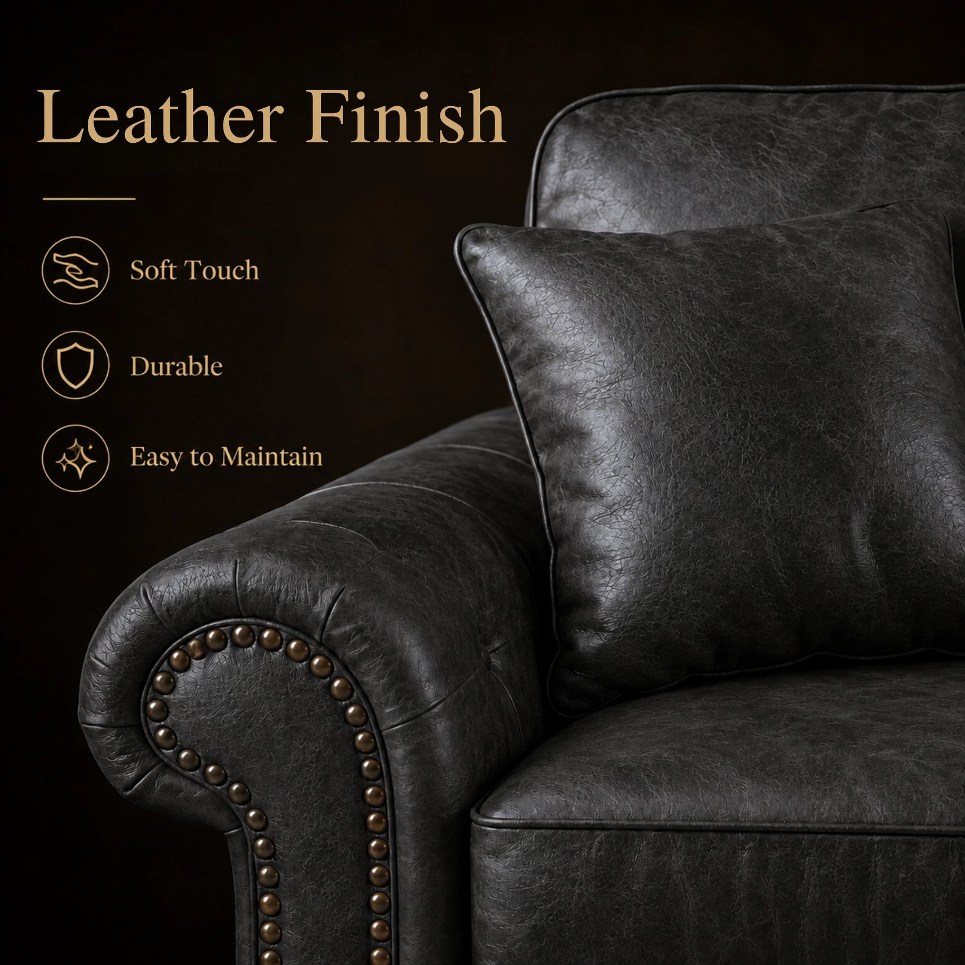 Black 3 seater