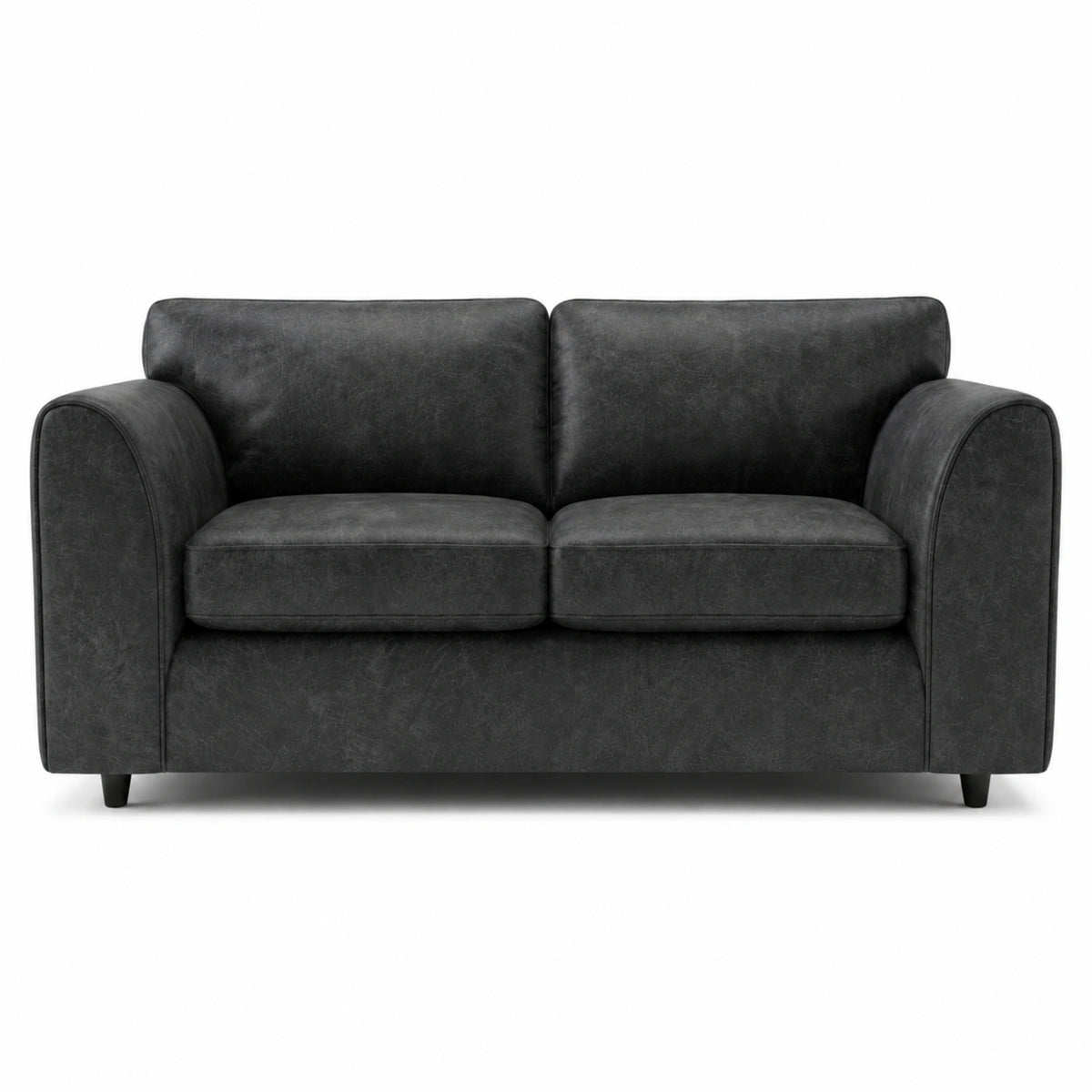 Black Dillon 3 Seater full-back leather sofa by Gamzo Outlet, showcasing plush cushioning and sleek design.