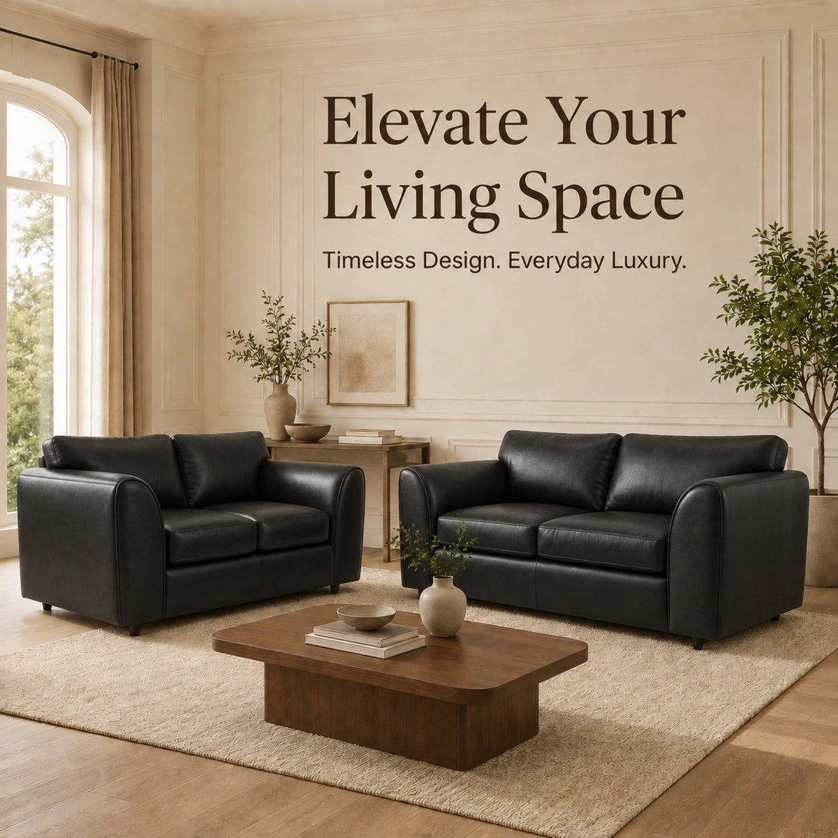 Black 3+2 Seater