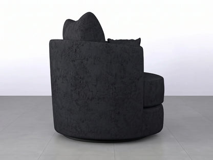 Black Gamzo Outlet Alaska Fabric Swivel Chair with cushioned seat and backrest, modern design for living room or office use