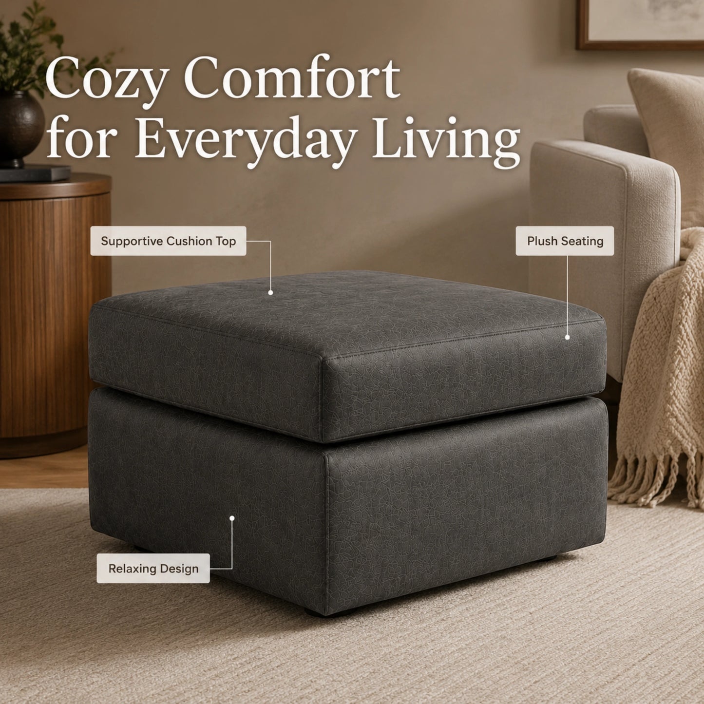 Black  Footstool