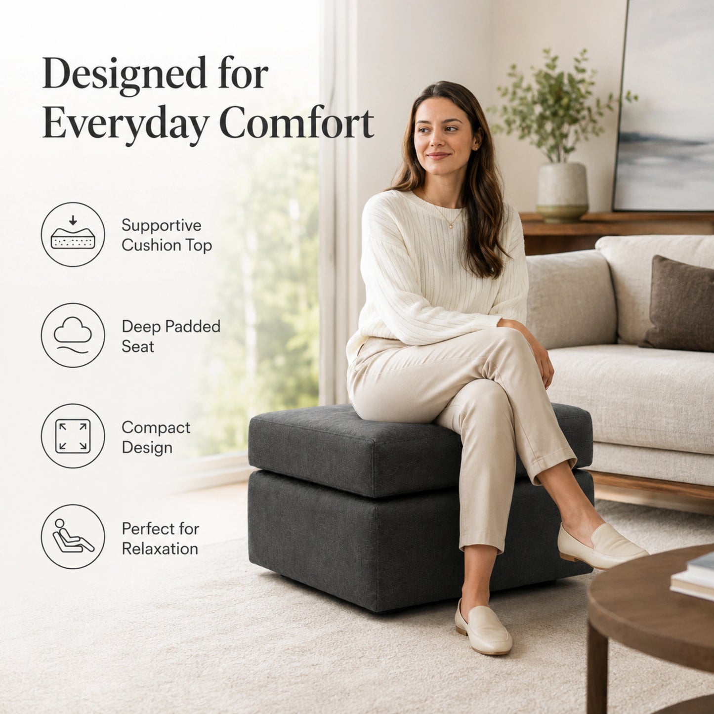Black  Footstool
