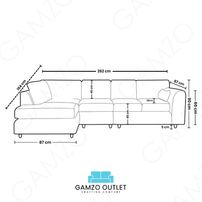 Black | 5 Seater | Left Hand Facing