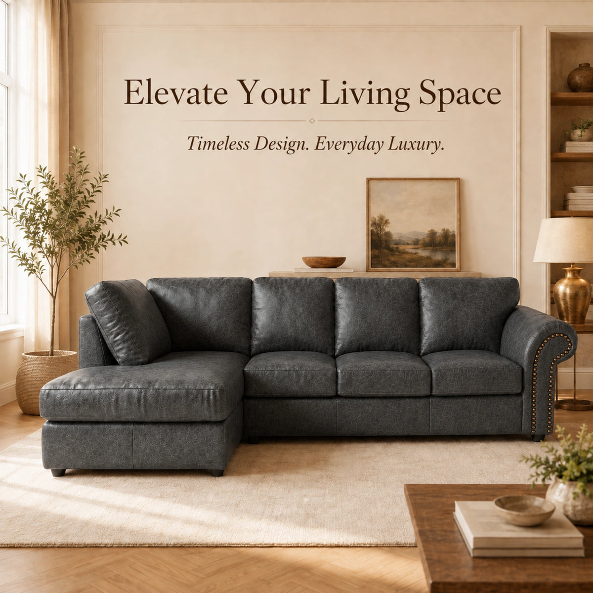 Black 5 Seater Left hand facing