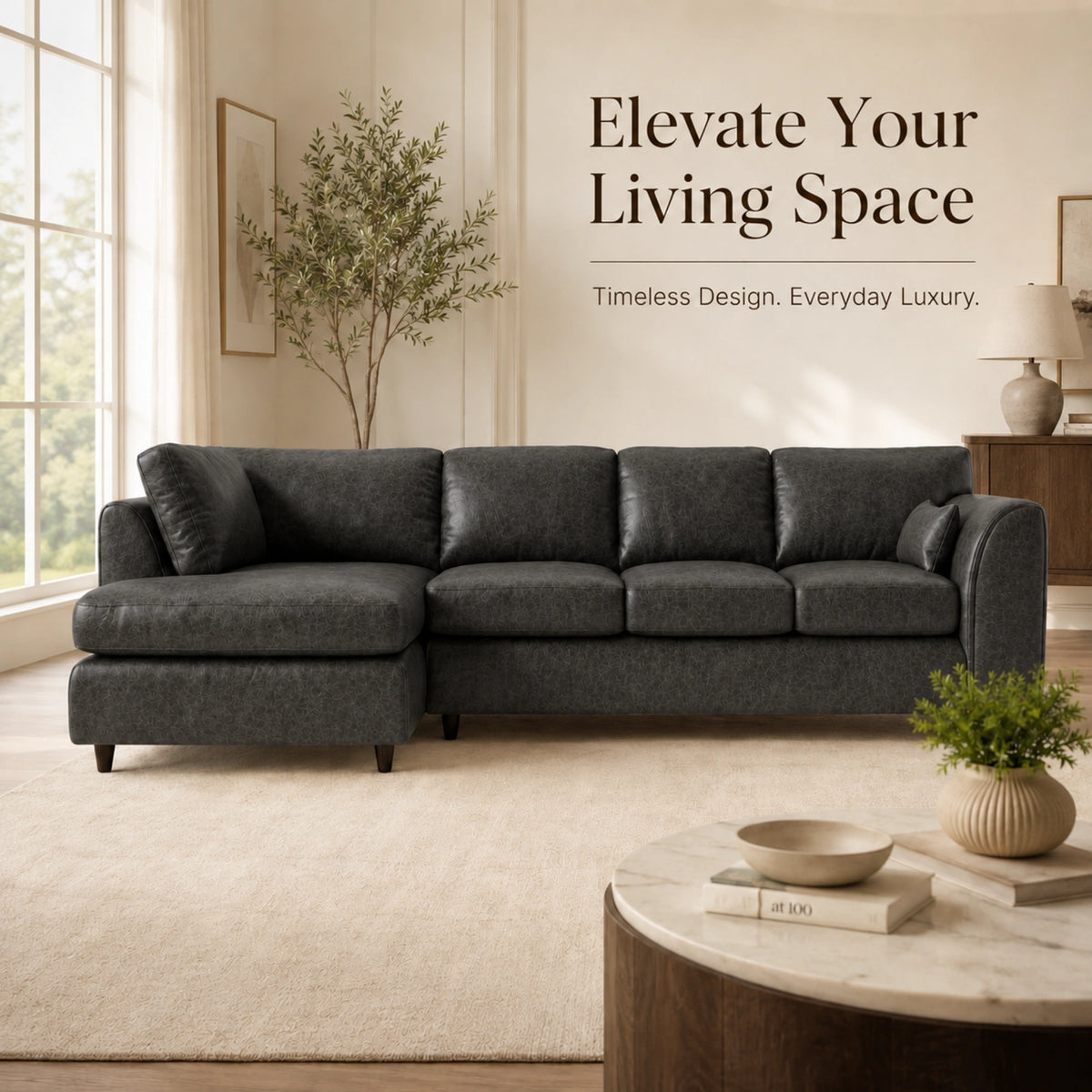 Black | 5 Seater | Left Hand Facing