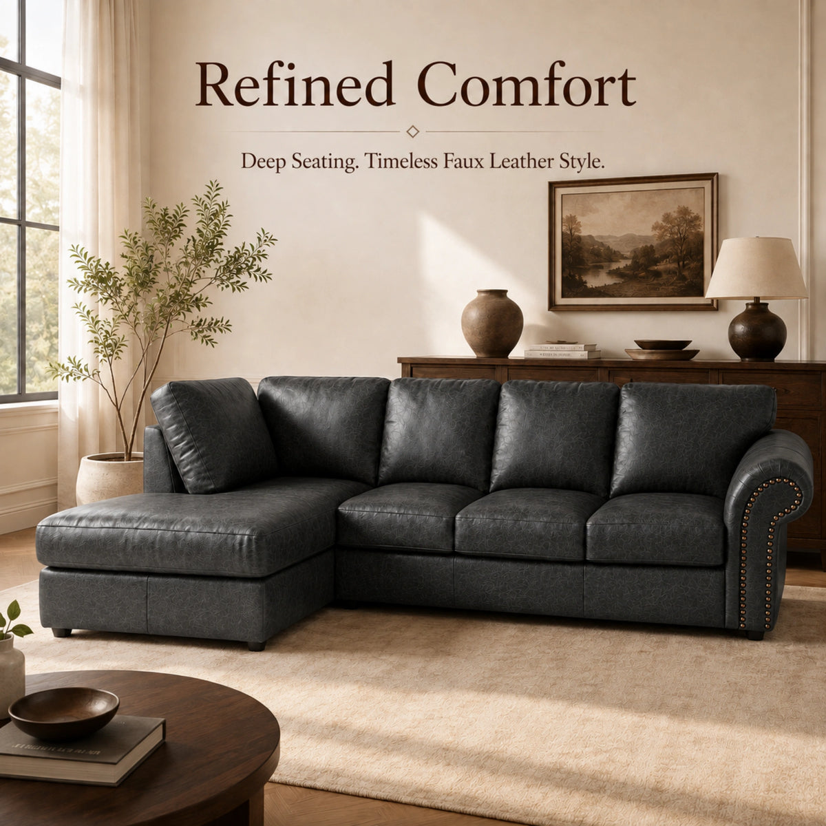 Black 5 Seater Left hand facing