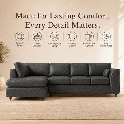 Black | 5 Seater | Left Hand Facing
