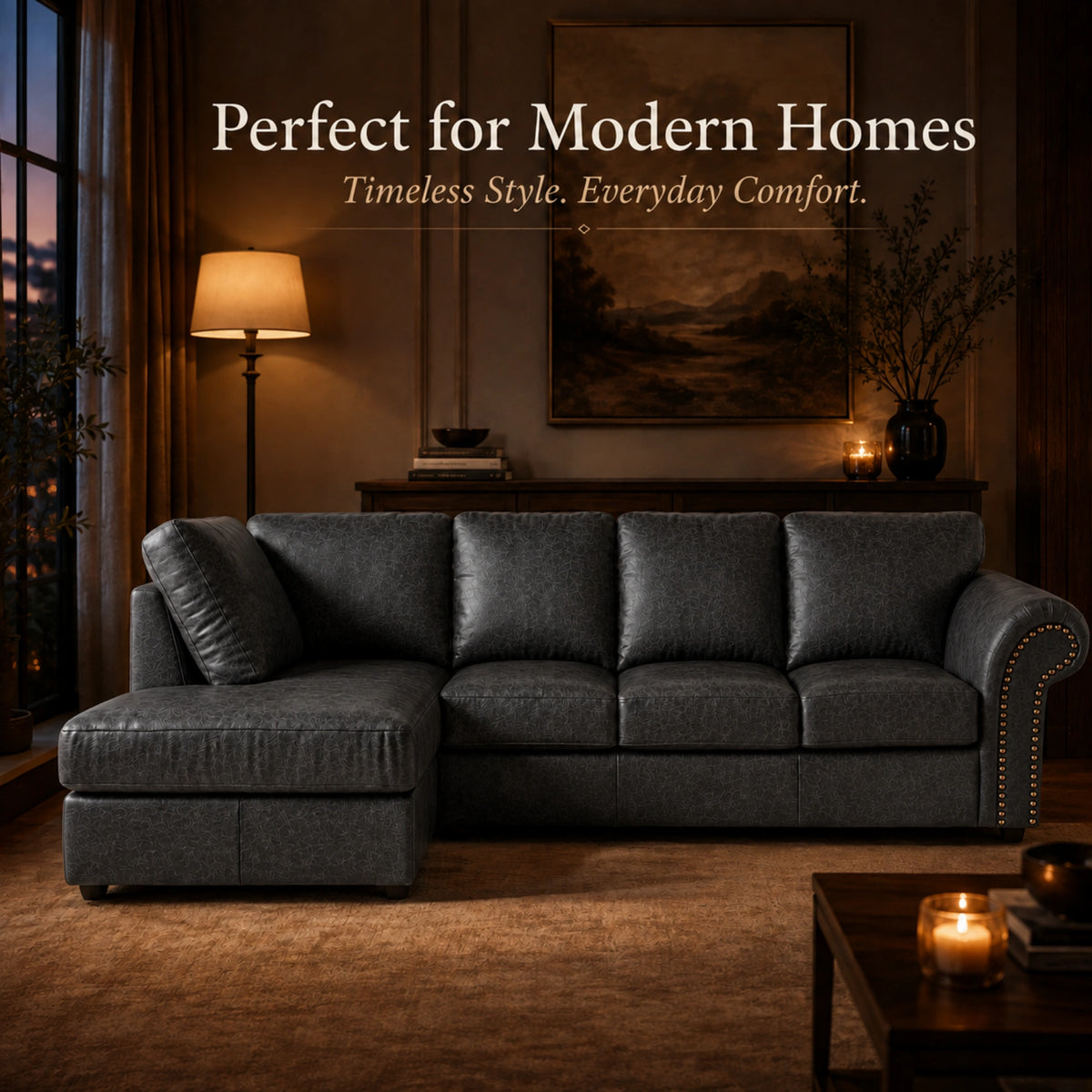 Black 5 Seater Left hand facing