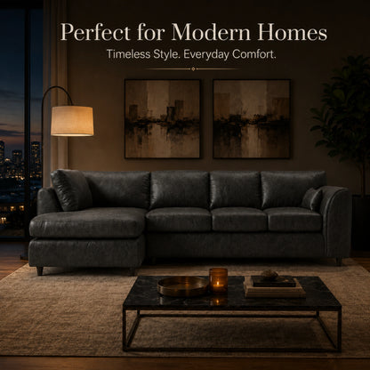 Black | 5 Seater | Left Hand Facing