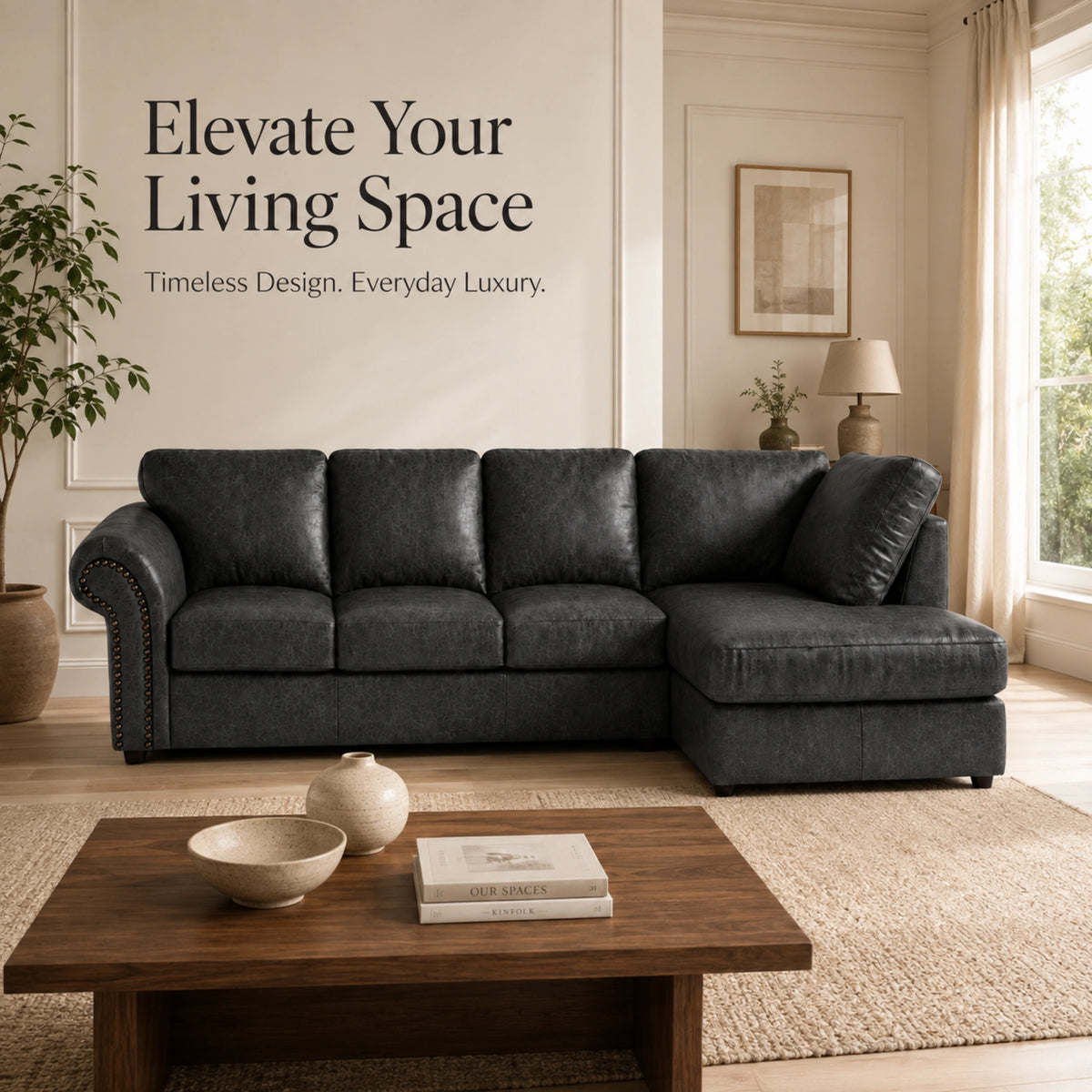 Black 5 Seater Right hand facing