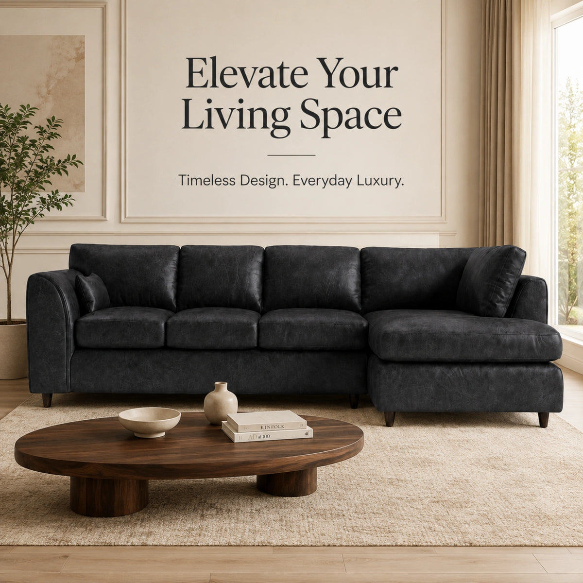 Black | 5 Seater | Right Hand Facing