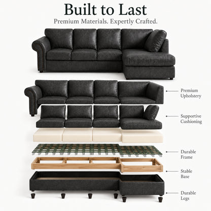 Black 5 Seater Right hand facing
