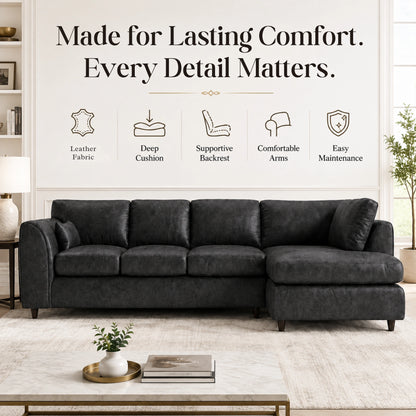 Black | 5 Seater | Right Hand Facing