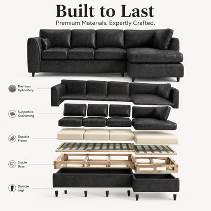 Black | 5 Seater | Right Hand Facing