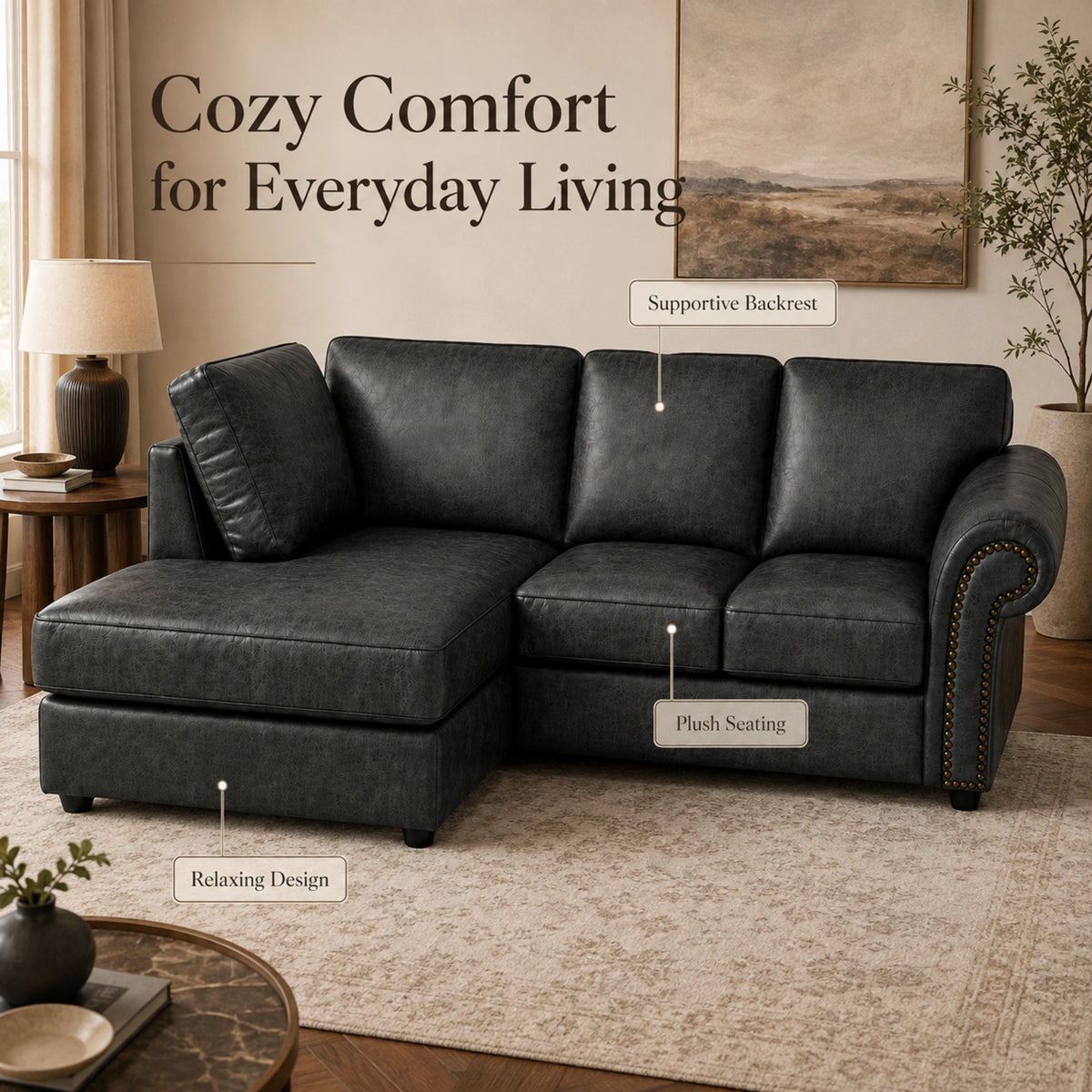 Black 4 Seater Left Hand facing
