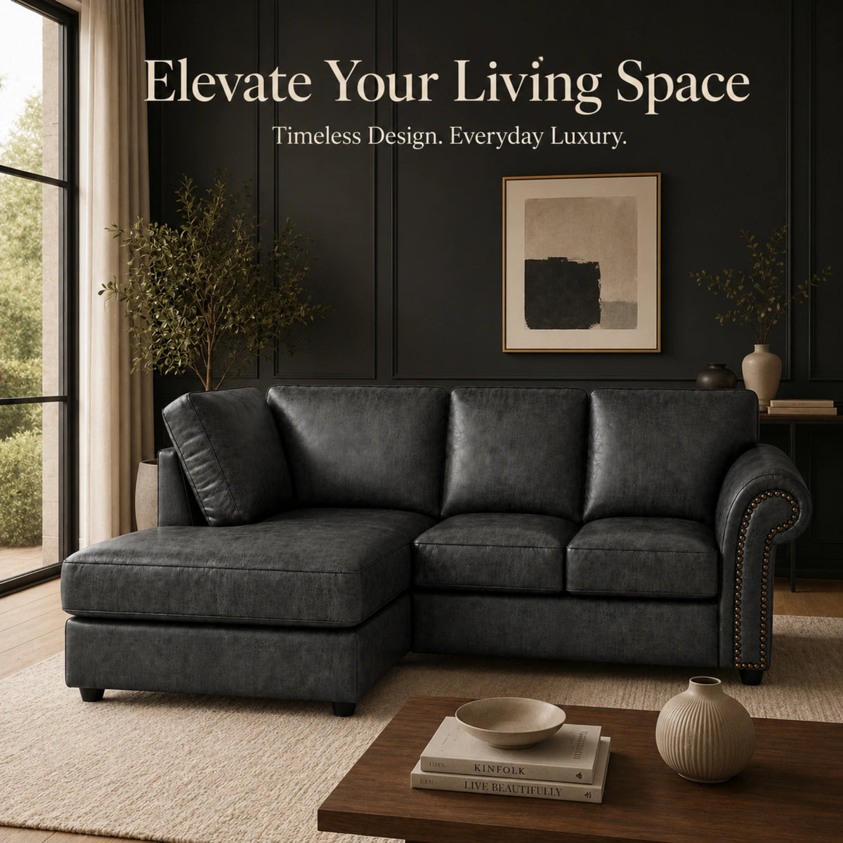 Black 4 Seater Left Hand facing