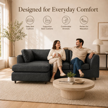 Black 4 Seater Left Hand Facing