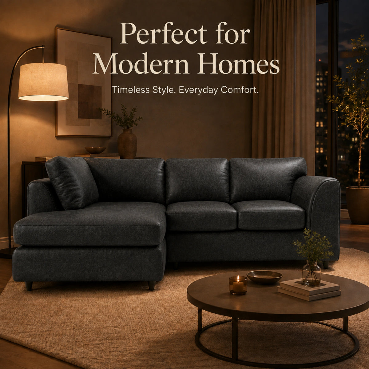 Black 4 Seater Left Hand Facing