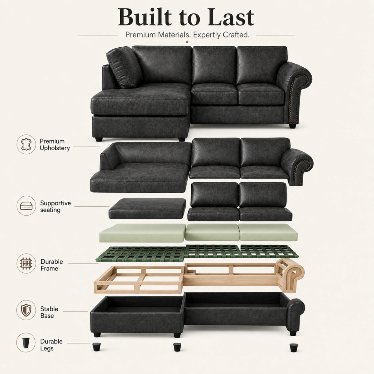 Black 4 Seater Left Hand facing