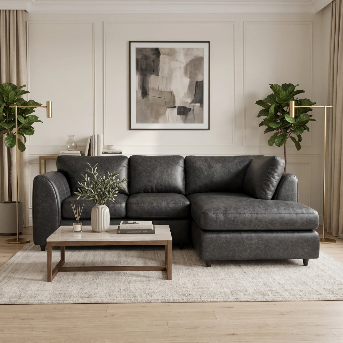Black | 4 Seater | Right Hand Facing