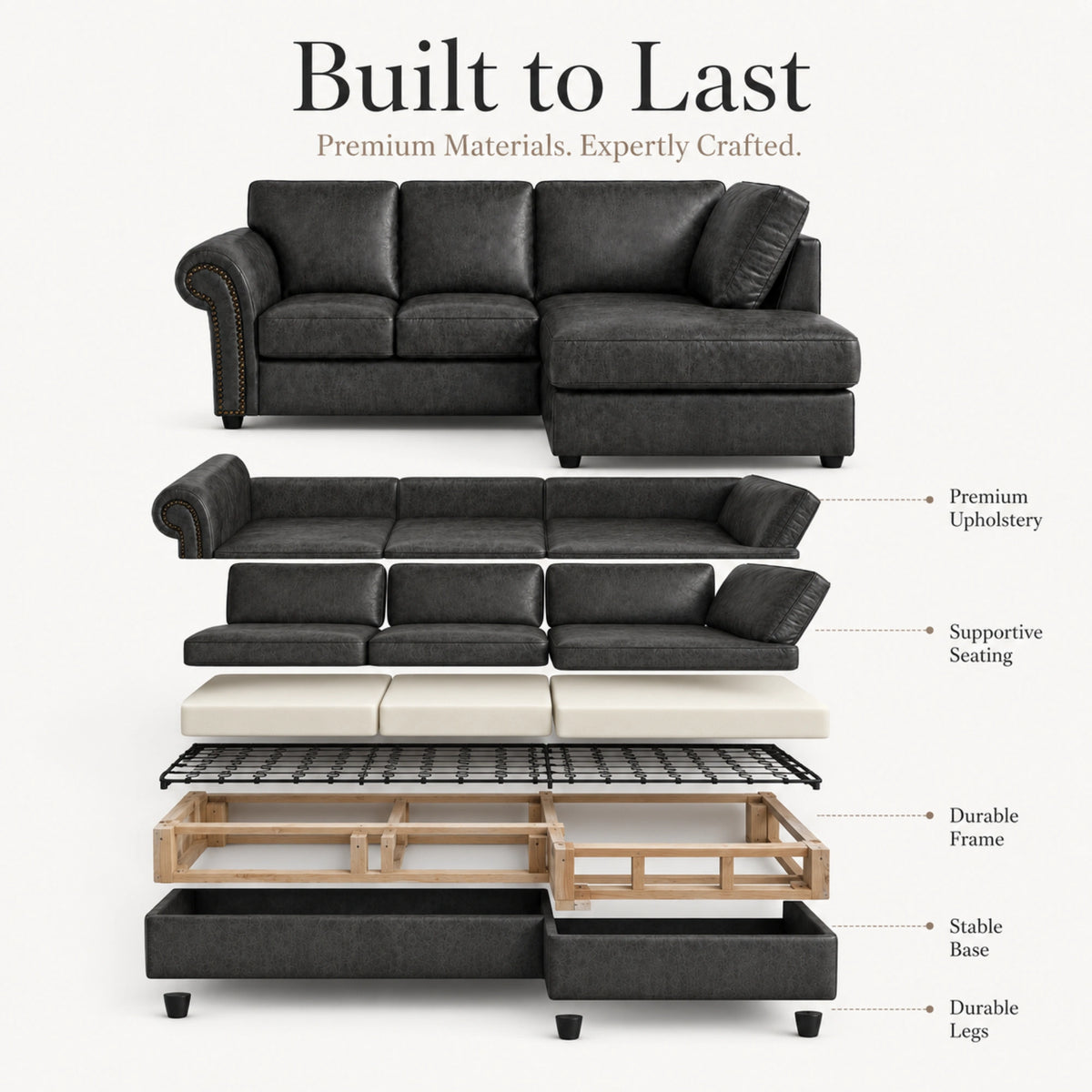 Black 4 Seater Right Hand facing