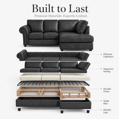 Black 4 Seater Right Hand facing