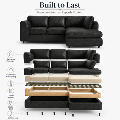 Black | 4 Seater | Right Hand Facing