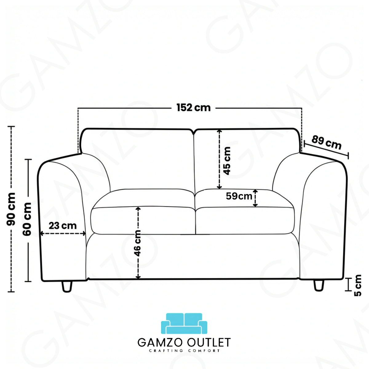 Brown 2 Seater
