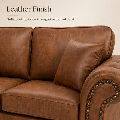 Oakland Full Back 2 Seater Leather Sofa