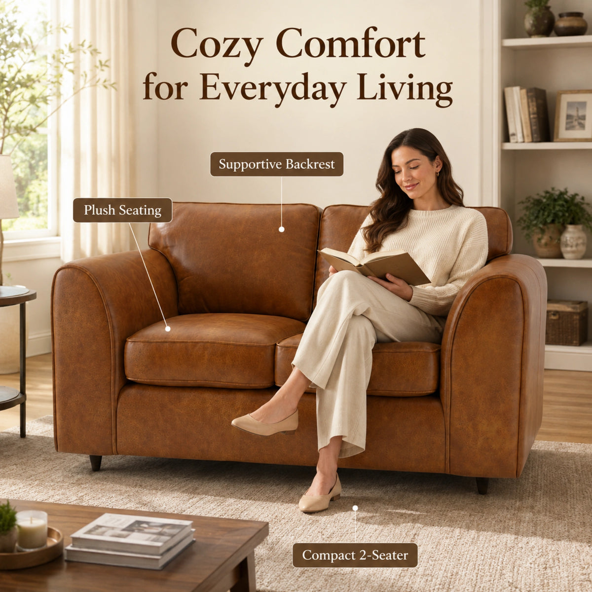Brown 2 Seater