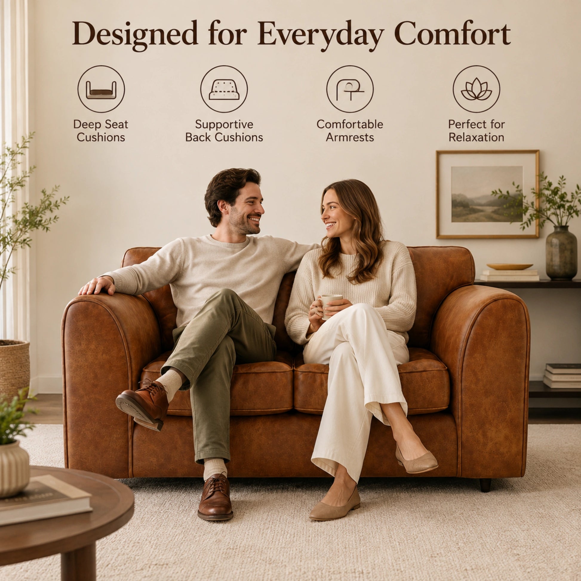 Brown 2 Seater