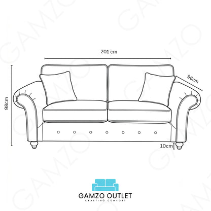 Oakland 3 Seater Full Back Leather Sofa