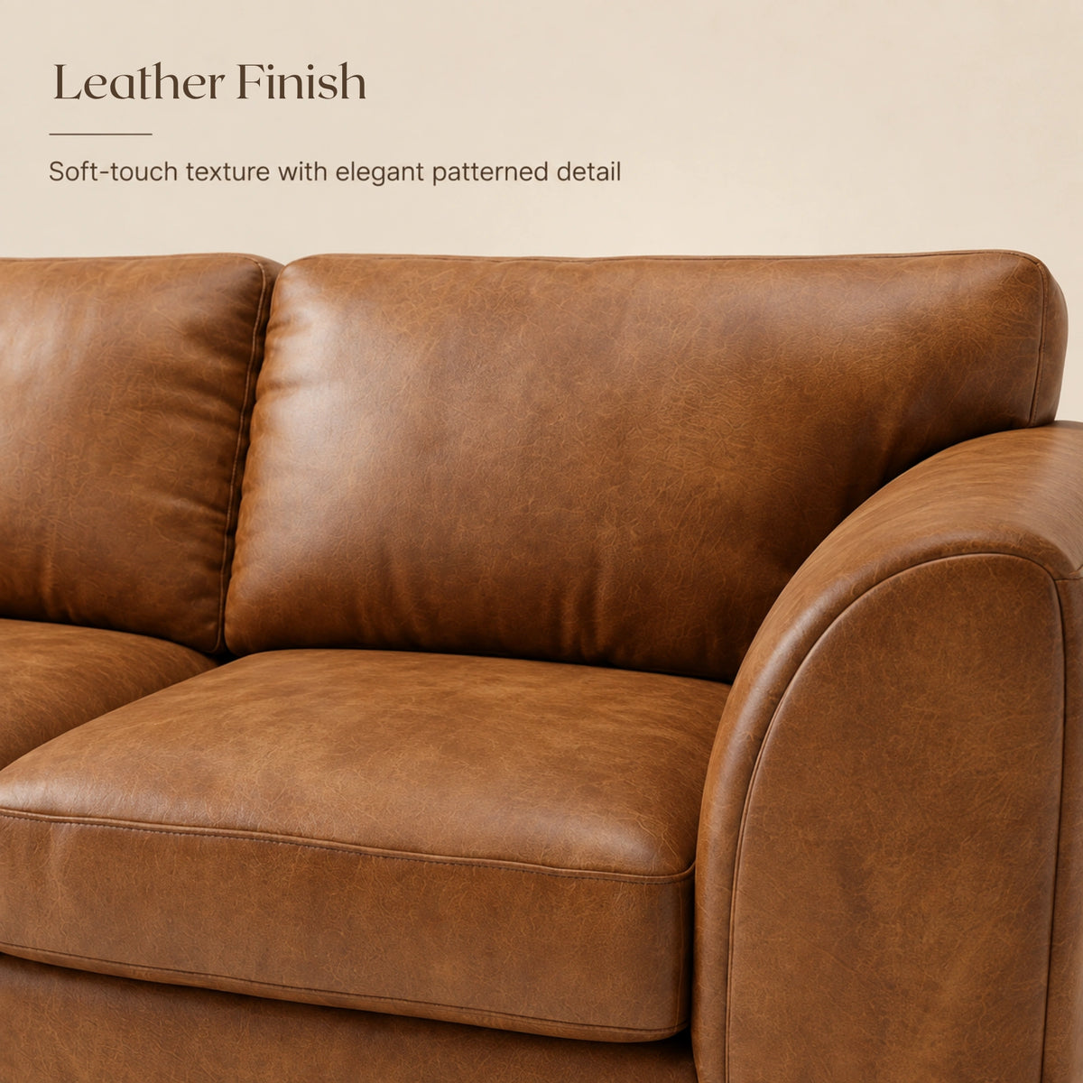 Brown Dillon 3 Seater full back leather sofa by Gamzo Outlet with plush cushions and sleek design, perfect for modern living rooms.
