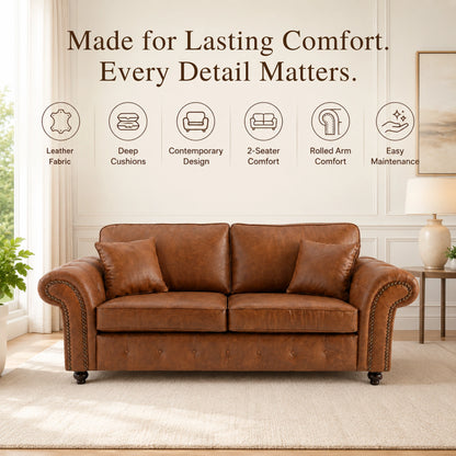 Brown 3 seater