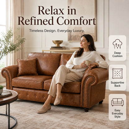 Brown 3 seater