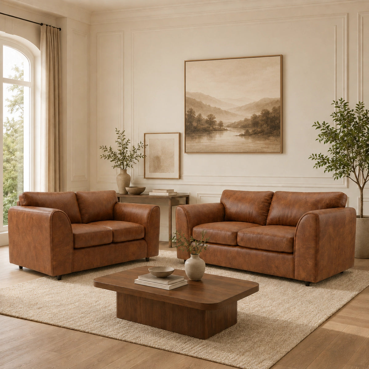 Brown 3+2 Seater